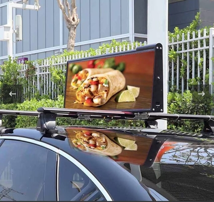Couleur complète 4G sans fil P3 Taxi Top Écrans 40000 pixels par mètre carré imperméable à l'eau IP65 OEM