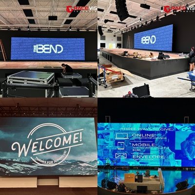 3.91mm Display physique ORC Rental LED avec un taux de rafraîchissement élevé de 7680hz et une carte de réception A5s 500X1000mm