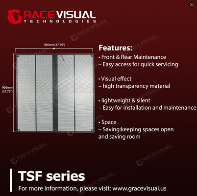 Écran LED transparent de pointe de la série TSF pour affichage de contenu haute résolution