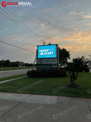 Série OA P5.7 Panneau d'affichage LED extérieur      Énergie efficace, conception à basse température avec accès au service avant/arrière et montage murale